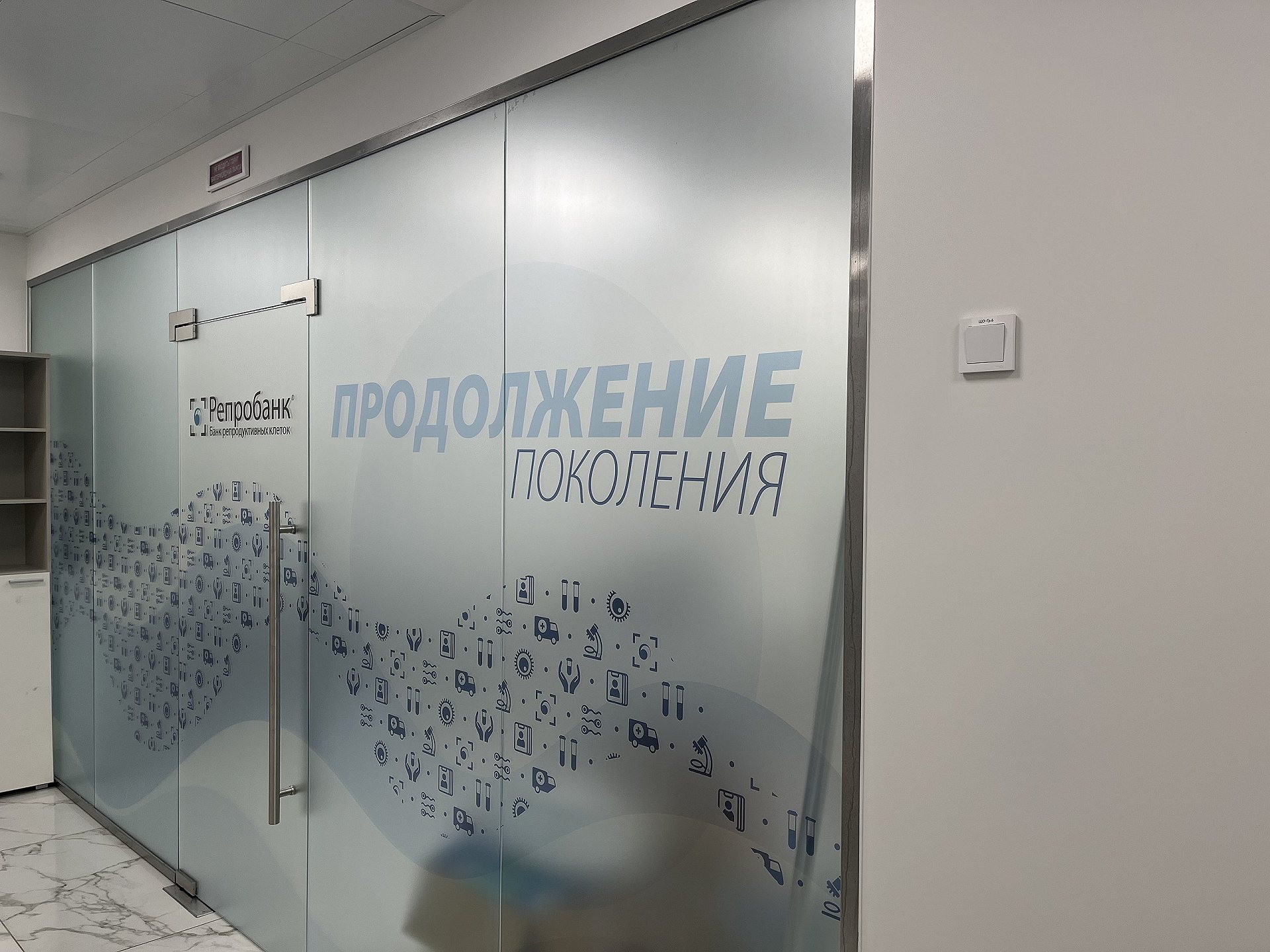Сольвентная печать на плёнке для офисных перегородок в Москве